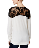 Maison Jules Women Lace Contrast Top
