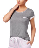 Layla Women Sweet Things Ruffled Pajama Top Grey Heather