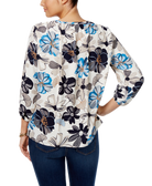 Charter Club Women Floral Print V Neck Blouse