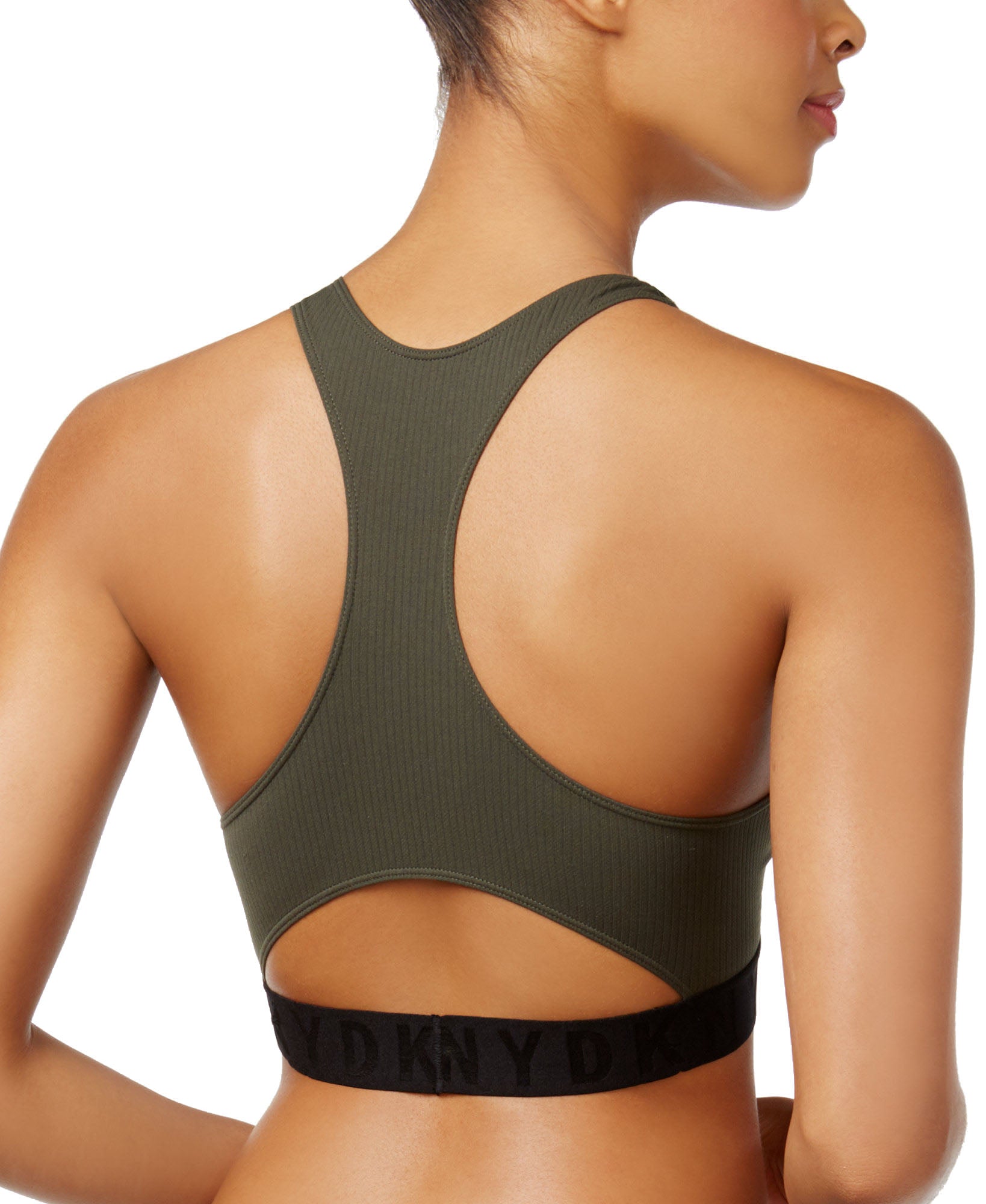 DKNY Women Litewear Seamless Ribbed Crop Top Bralette DK4023