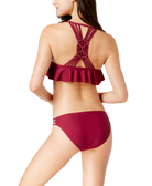 California Waves Juniors Hypnotic Optic Strappy Hipster Bikini Bottoms