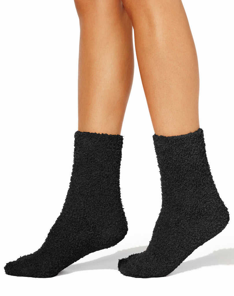 Charter Club Women Super Soft Solid Crew Socks Black