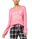Hue Women Holiday Print French Terry Pajama Top Femme