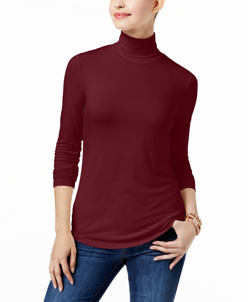 Maison Jules Women Turtleneck Top Ruby Wine