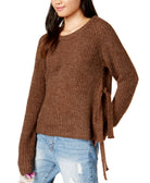 ASTR the Label Women Lexie Side Tie Sweater Brown