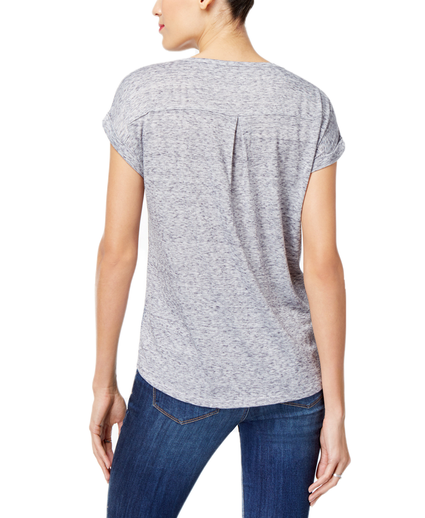 Style & Co Women Graphic Shirttail Hem Top