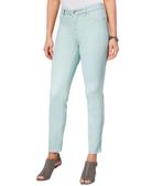 Style & Co Women Petite urvy Fit Skinny Jeans Aqua Mint
