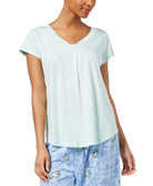 Hue Women Solid Pleated Pajama Top Brook Green