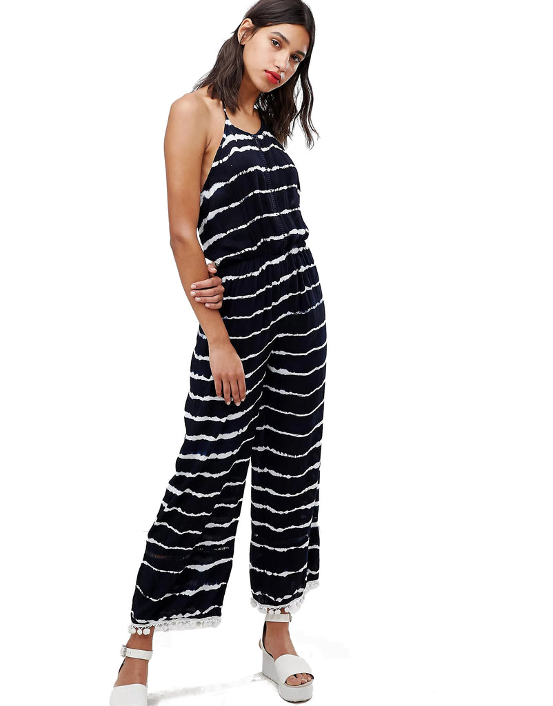 Raga Women Nautical Days Tie Dye Jumpsuit Navy