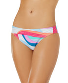 Hula Honey Juniors Flying Colors Printed Bikini Bottoms White Multi