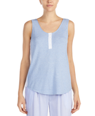 DKNY Women Contrast Stripe Tank Top Periwinkle Grid
