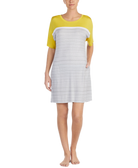 DKNY Women Contrast Panel Sleepshirt Grey Print