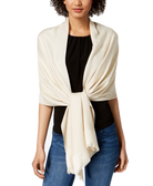INC International Concepts Women Reversible Shine Wrap Belvedere Cream