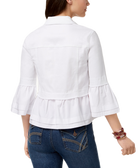 Style & Co Women Ruffled Denim Jacket