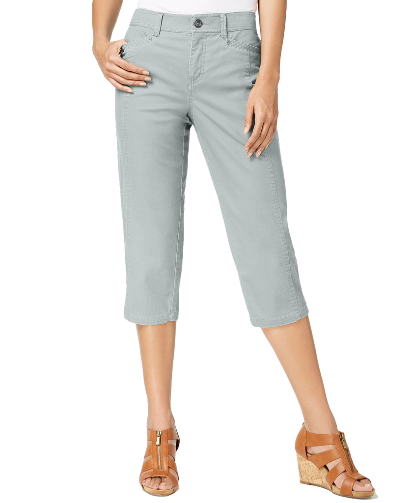 Style & Co Women Split Hem Capri Pants Misty Harbour