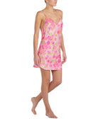 Betsey Johnson Women Lace Detail Cutout Back Chemise Rose Foral
