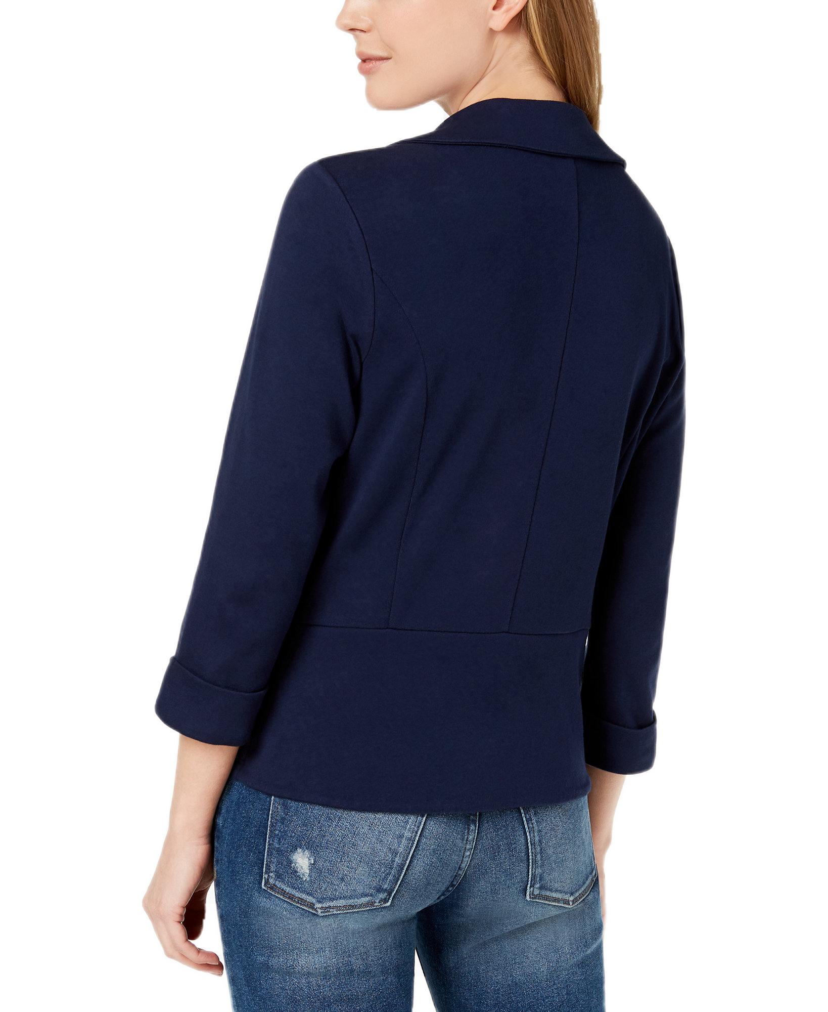 Maison Jules Women 3 4 Sleeve Knit Blazer