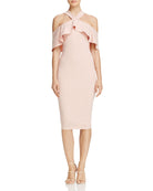 Nookie Women Hermosa Cold Shoulder Midi Dress Blush