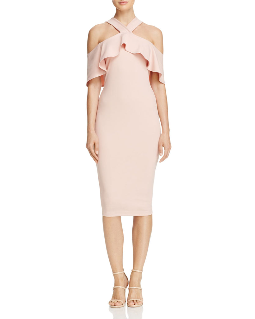 Nookie Women Hermosa Cold Shoulder Midi Dress Blush