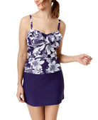 Island Escape Women Spring Time Shore Printed Ruffled Tankini Top