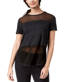 Ande Women Lush Luxe Mesh Panel Pajama Top Black