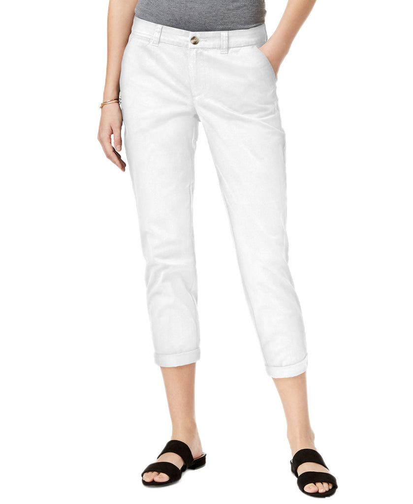 Maison Jules Women Slim Ankle Pants Bright White