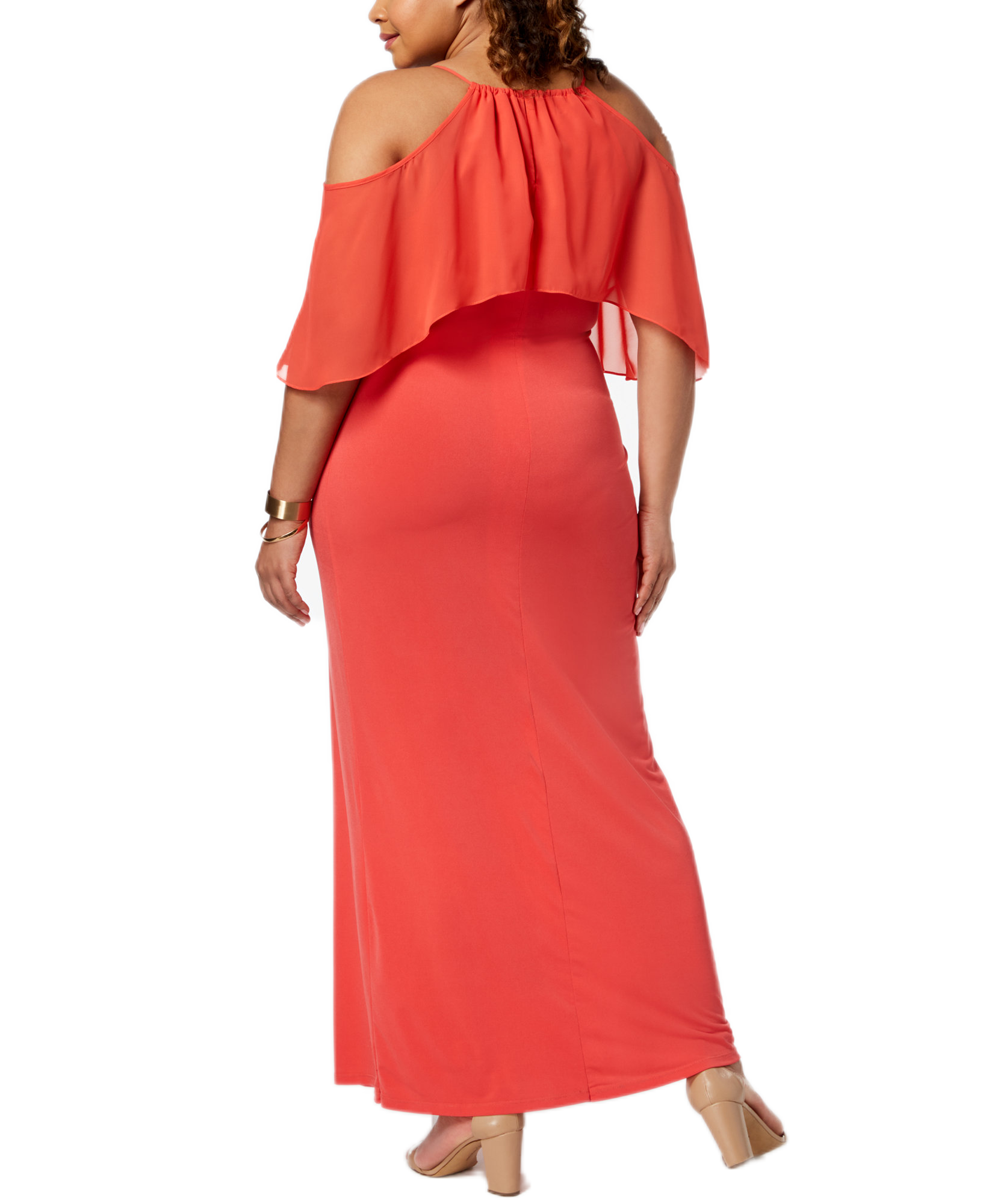 NY Collection Women Plus Cold Shoulder Maxi Dress