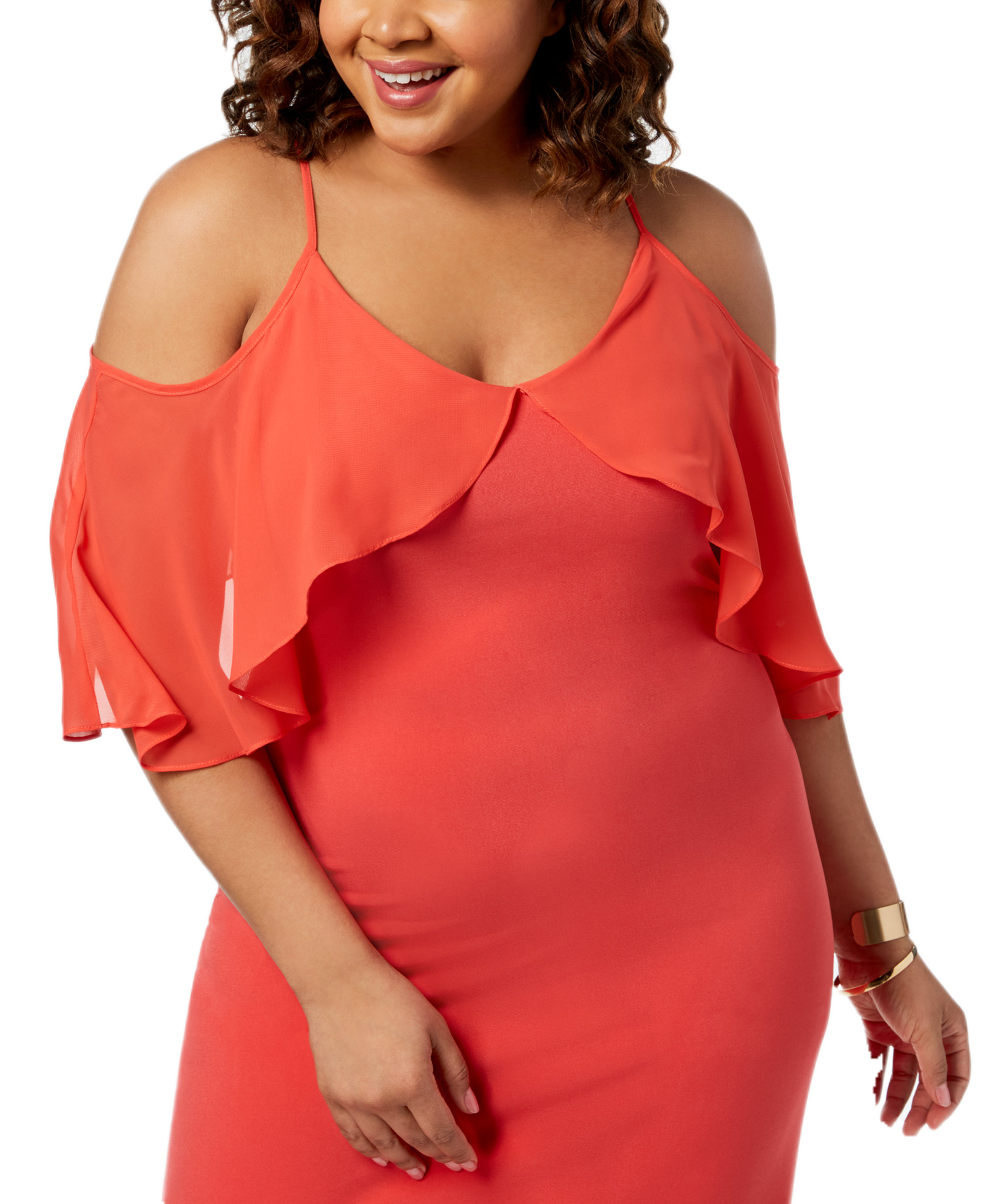NY Collection Women Plus Cold Shoulder Maxi Dress