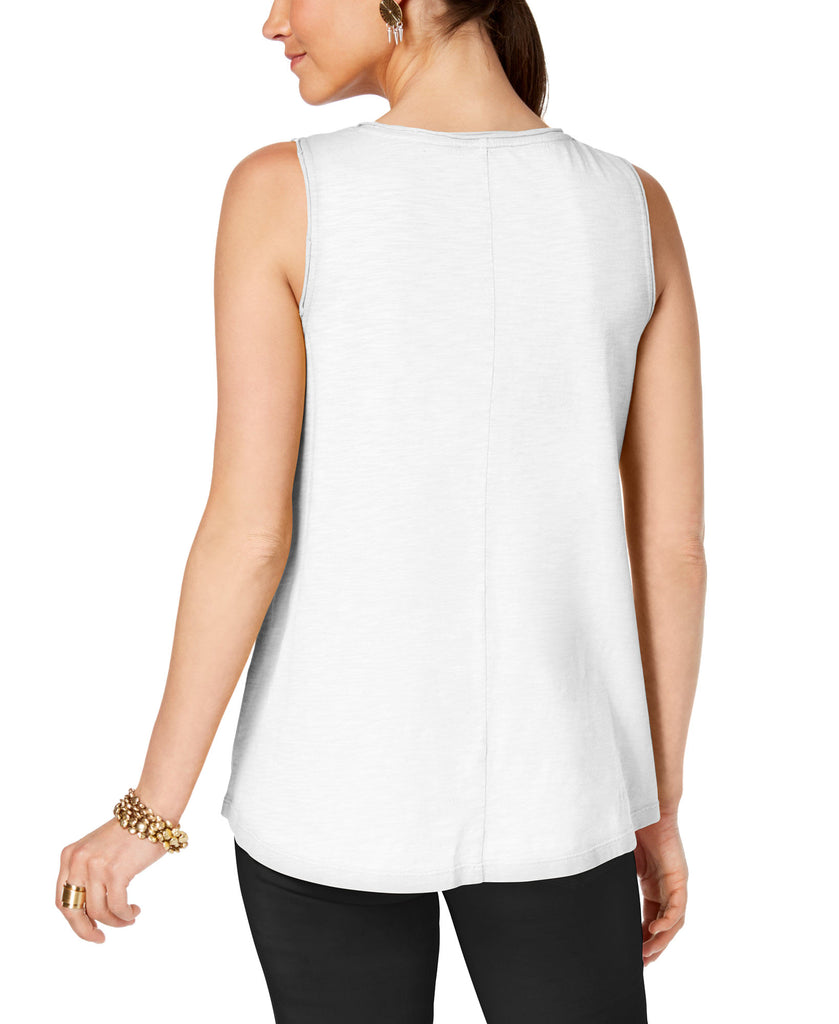 Style & Co Women Cotton Soutache Trim Tank Top