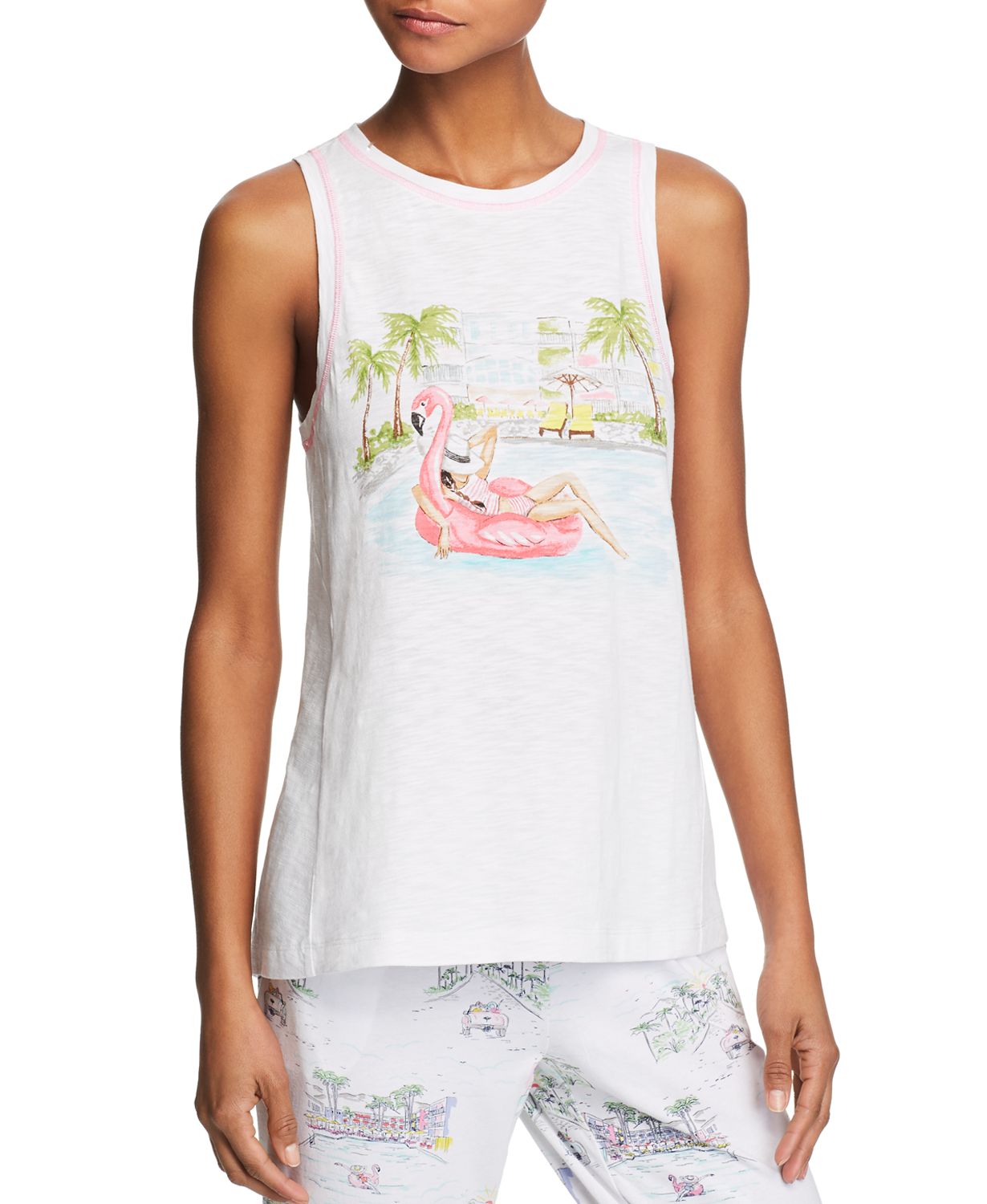 Jane & Bleecker New York Women Watercolor Tank White