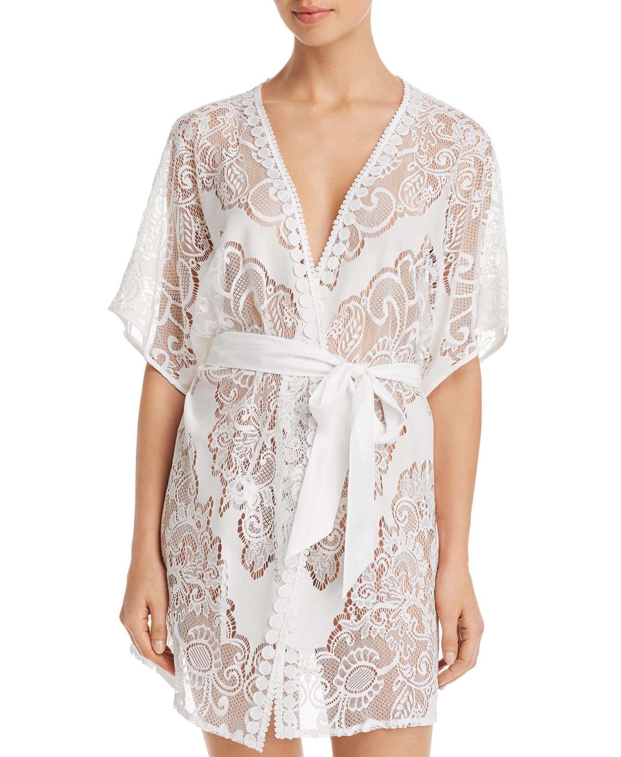 Flora Nikrooz Women Millie Lace Robe Ivory