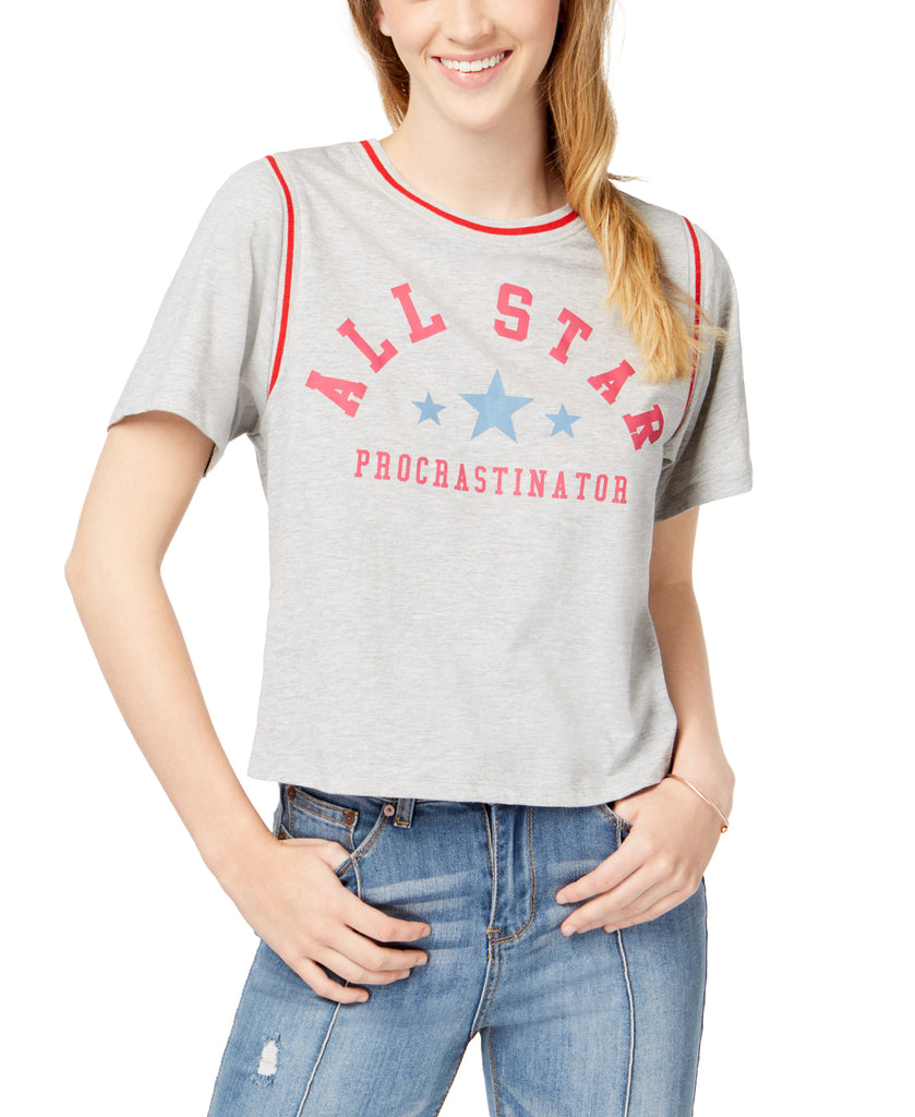 Love Tribe All Star Procrastinator Graphic T Shirt Heather Grey