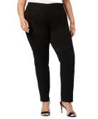 Charter Club Women Plus Pull On Stretch Straight Leg Jeans Saturated Black