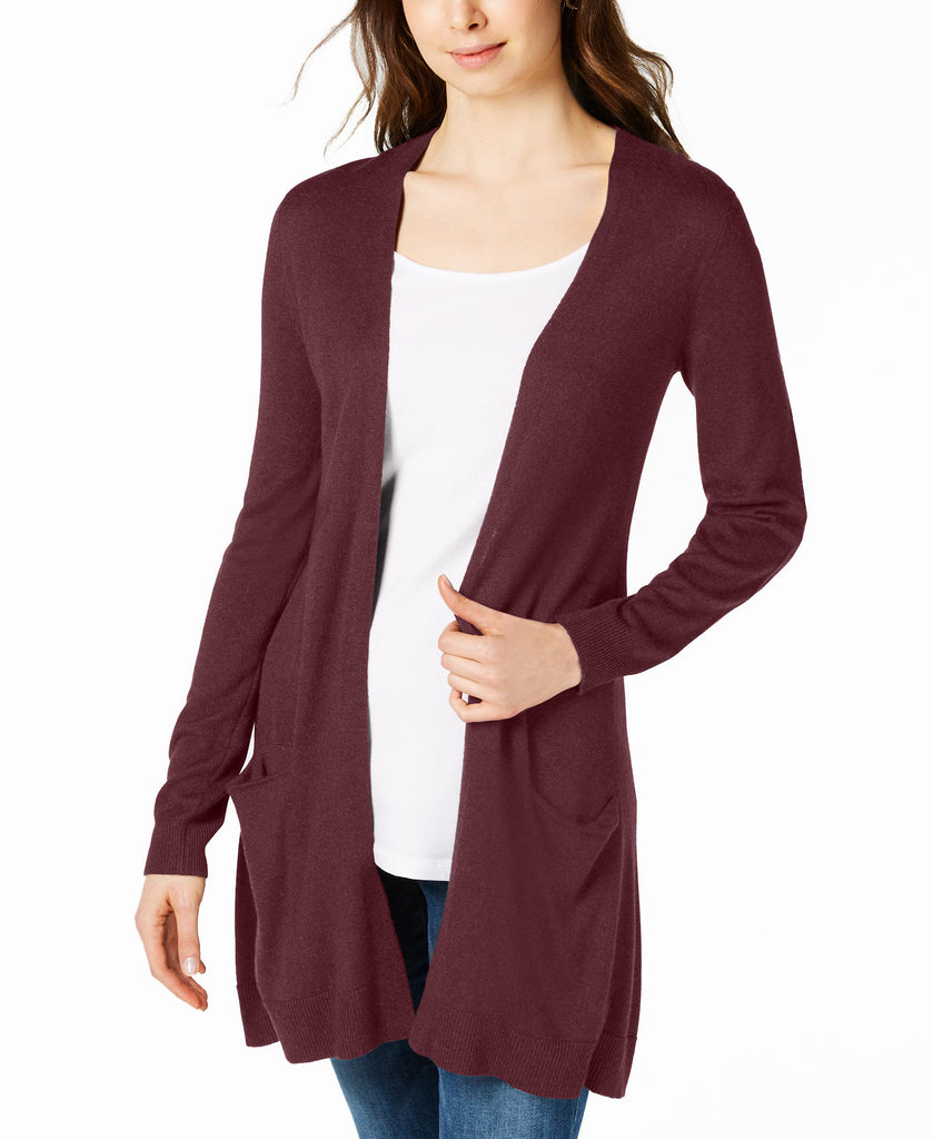 Maison Jules Women Long Open Front Jersey Cardigan Sweater