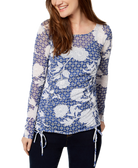 INC International Concepts Women Ruched Front Tie Top Foulard Passion