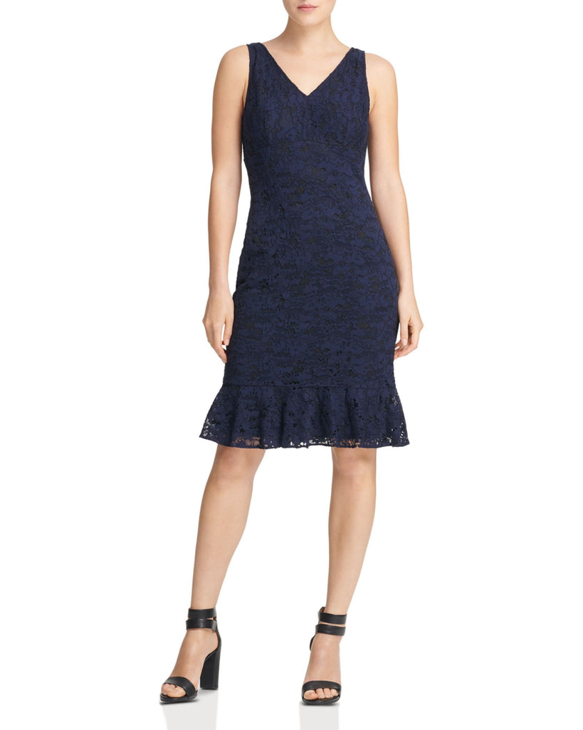 Donna Karan New York Women Sleeveless Lace Dress Dark Navy