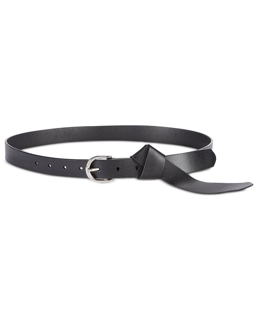 INC International Concepts Women Knotted Leather Belt Black