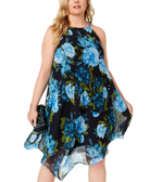 INC International Concepts Women Plus Printed Halter Midi Dress
