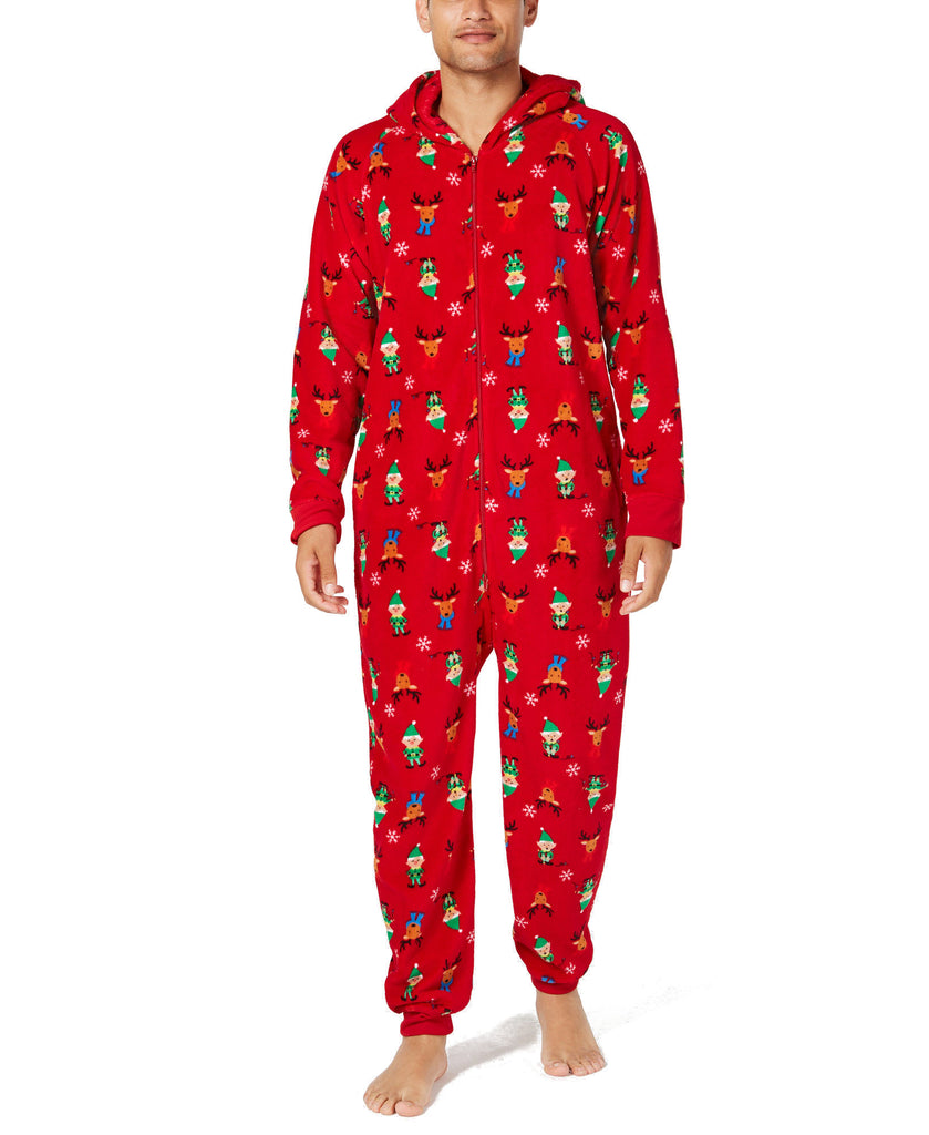 Family Pajamas Men Matching Mens Elf Hooded One Piece Elf