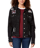 Tinseltown Juniors Ripped Denim Jacket Black