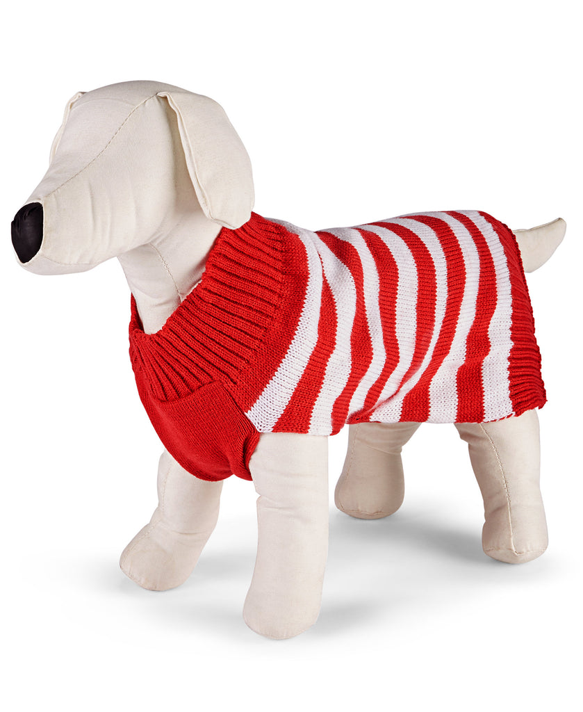 Family Pajamas Pet Matching Holiday Stripe Pet Sweater Red Holiday