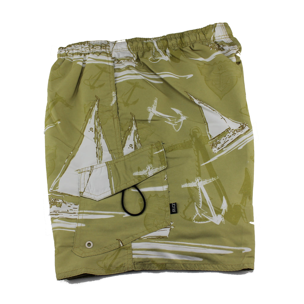 Zonal Men Microfiber Retro Board Shorts Hemp