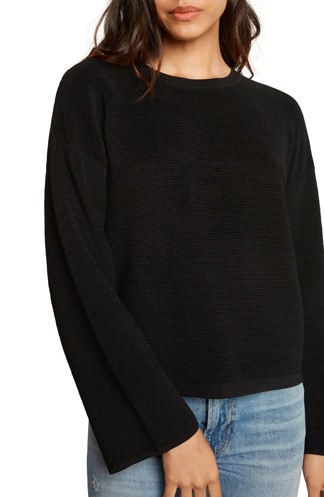 Willow & Clay Women Cutout Ribbed Sweater Black