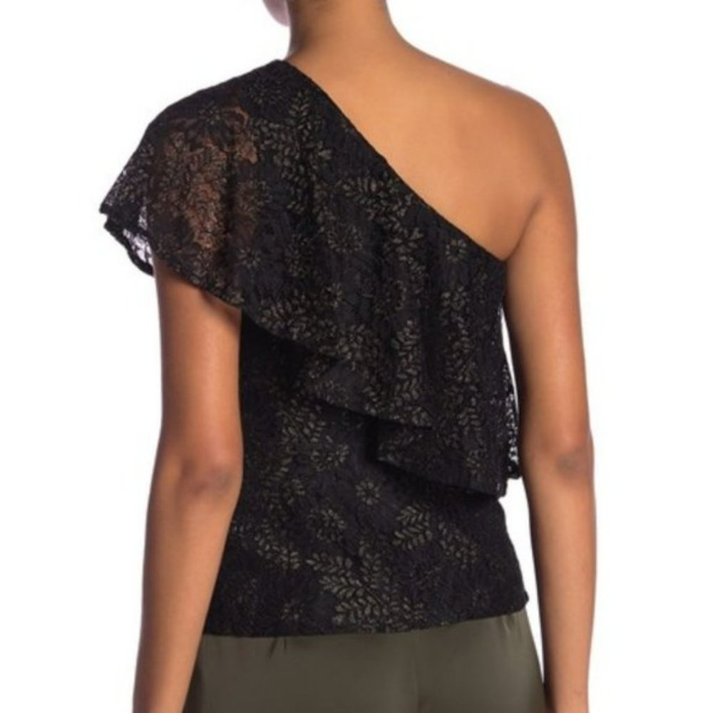 Nanette Nanette Lepore Women Ruffle One Shoulder Lace Top