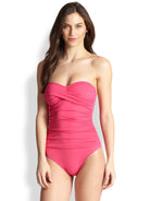 La Blanca Women La Blanca Island Goddess Bandeau One Piece Swimsuit Poppy