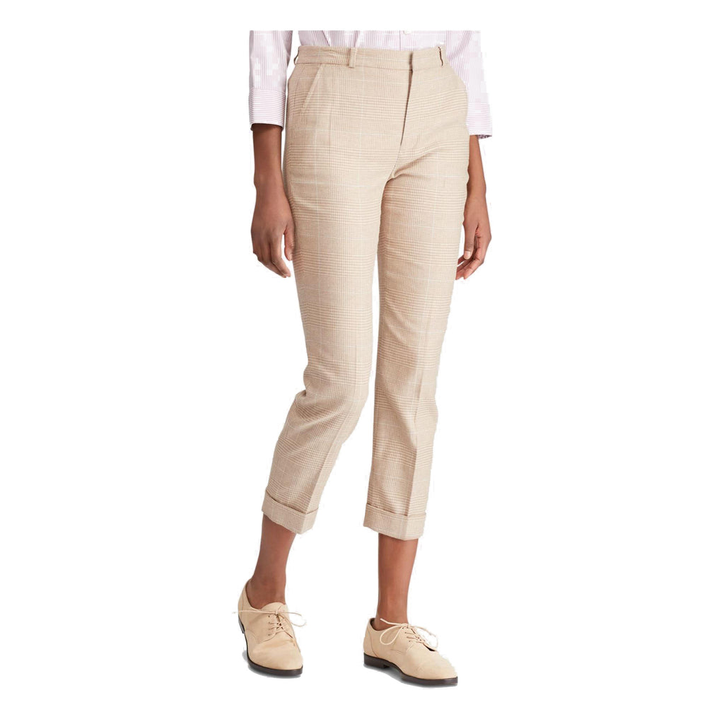 Lauren-Ralph-Lauren-Women-Glen-Plaid-Skinny-Pants-Clay-Tan