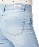 Dollhouse Women Frayed High Rise Denim Bermuda Shorts